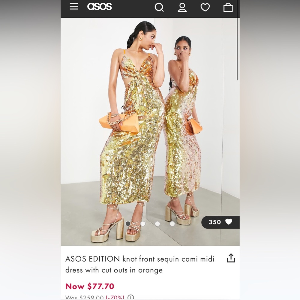 Brand new ASOS sequin dress. Size M